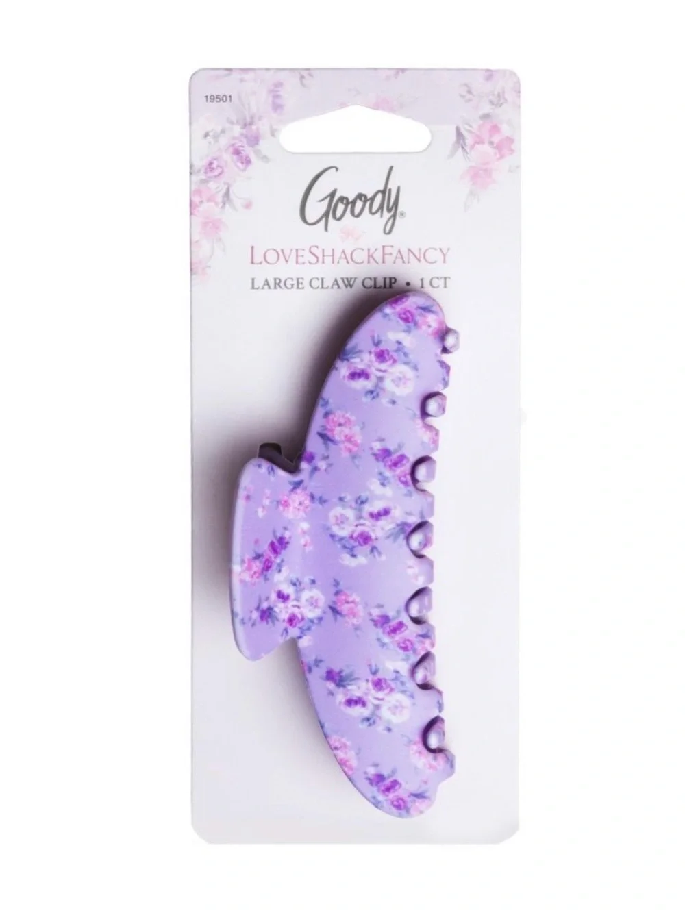 NWT LoveShackFancy x Goody Happy Thoughts Large Claw Clip Hibiscus Purple